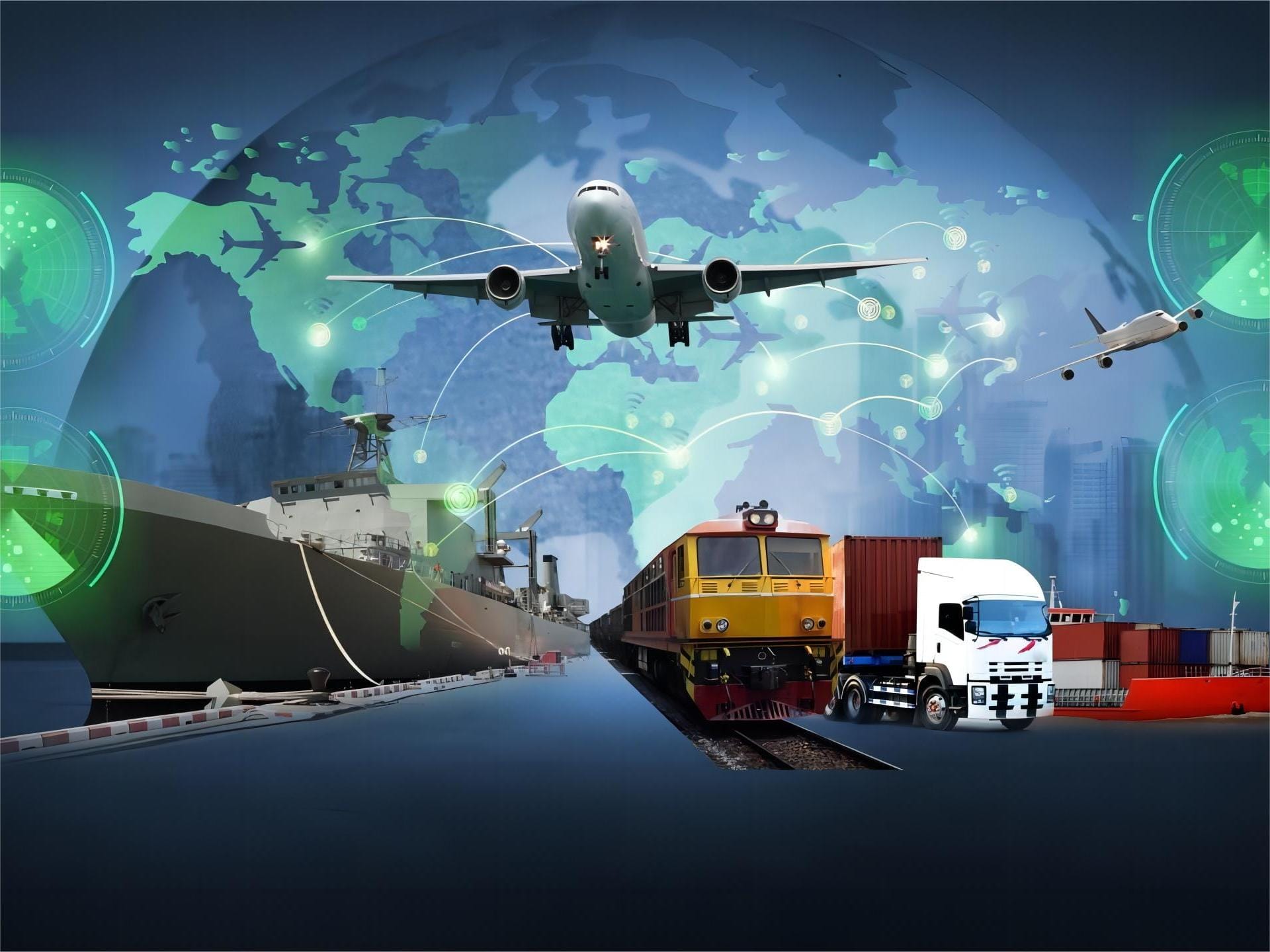 Cargo ship at sea representing global logistics for small businesses
