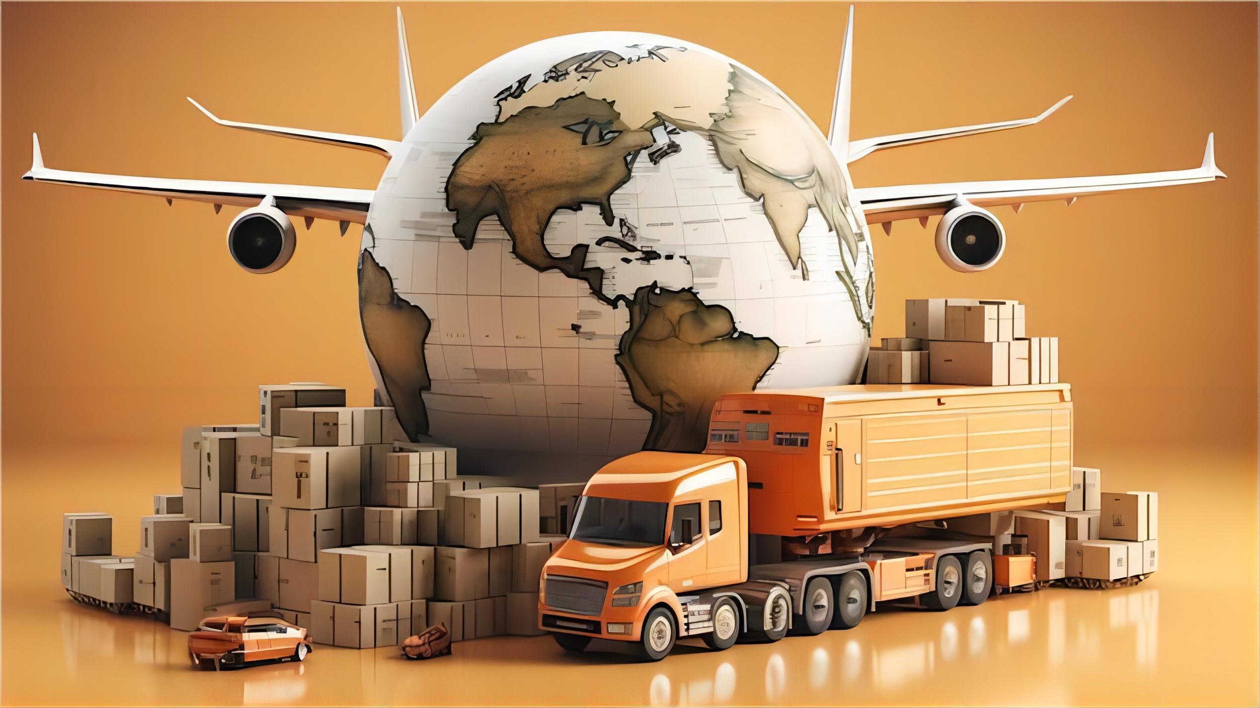 Logistics warehouse managing global shipments