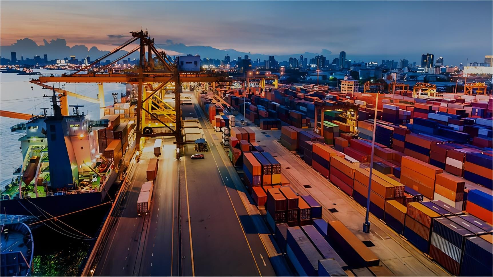 Container ship transporting goods for customs clearance china france