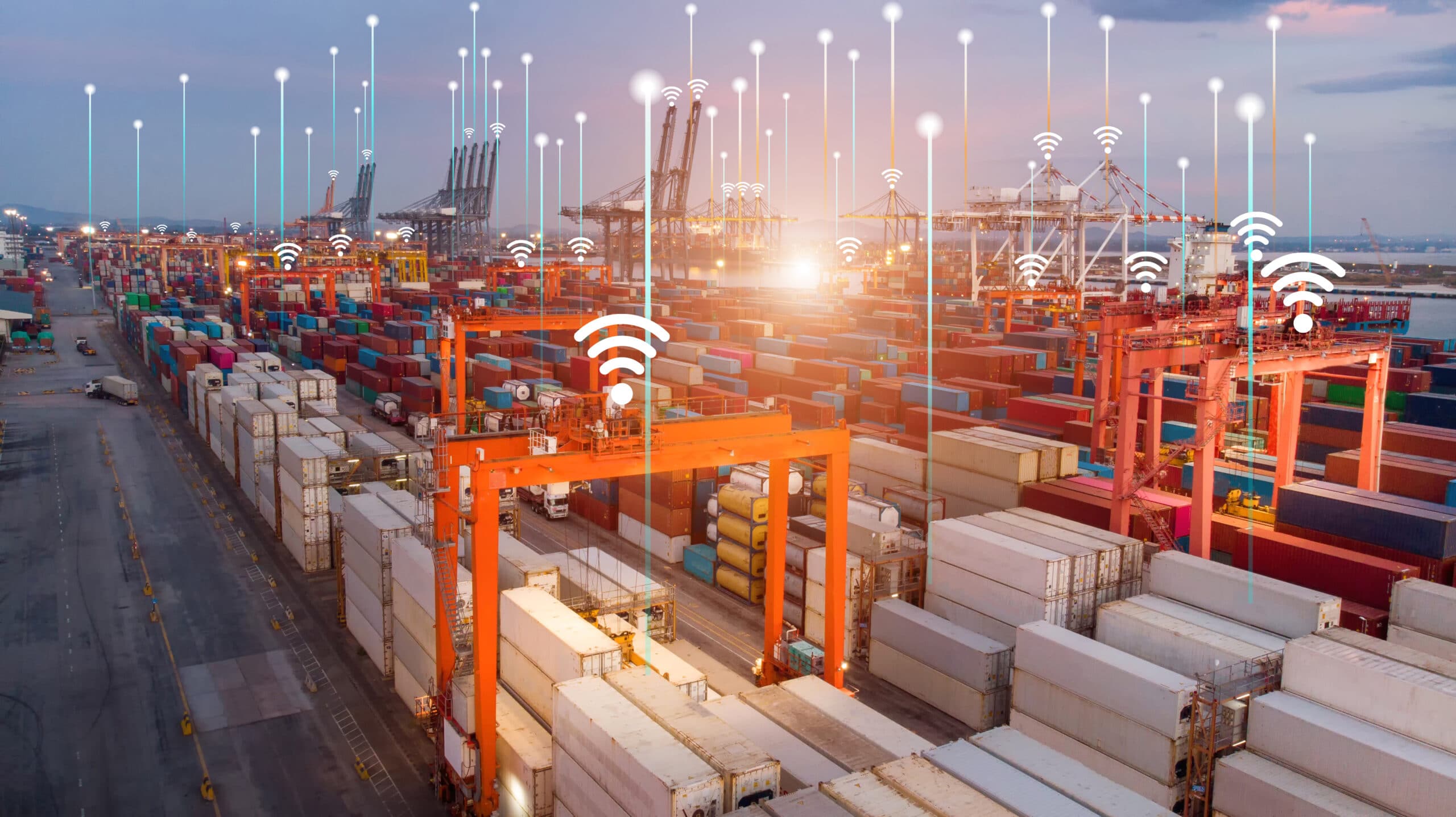 Logistics worker managing cargo handling at a Chinese port