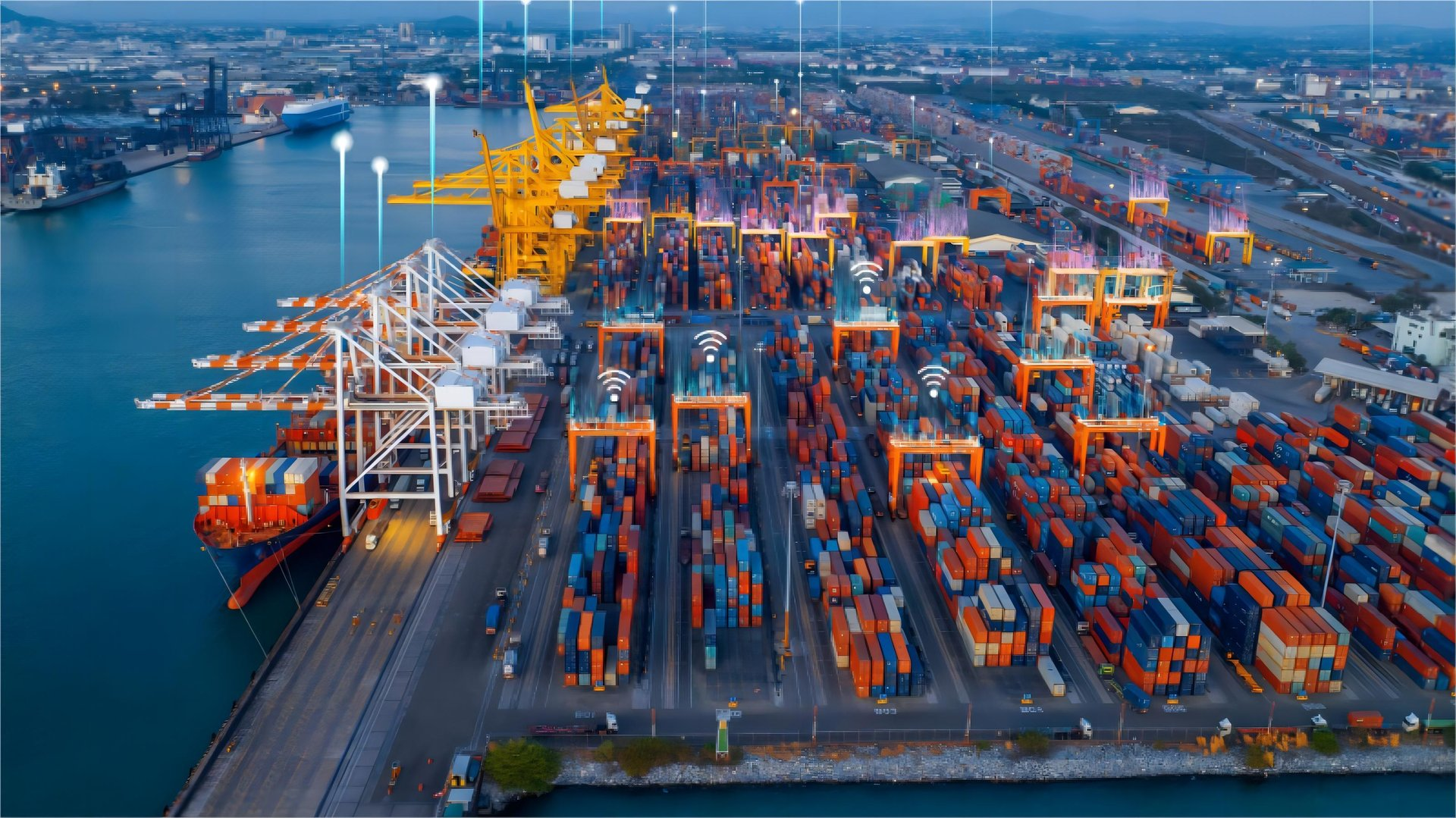 Cargo ship and freight train representing China to Europe logistics