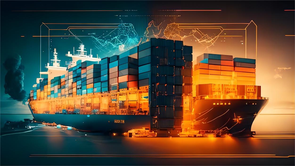 Logistics warehouse with packages ready for express delivery to Canada
