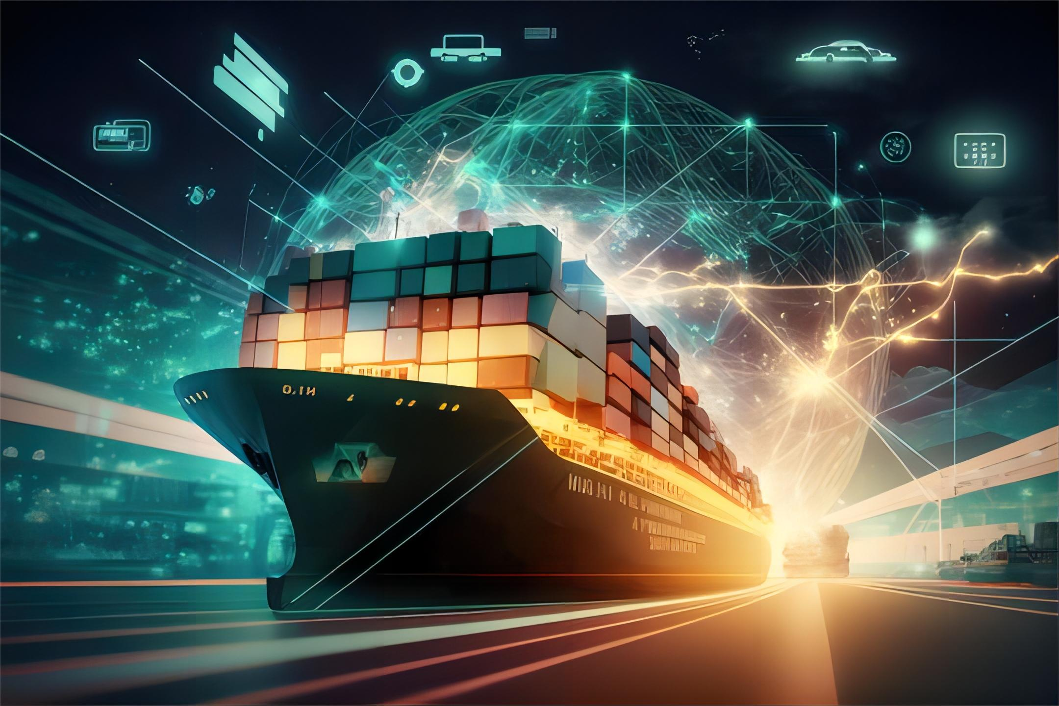 China National Day Shipping Service corridor shipping and logistics visual